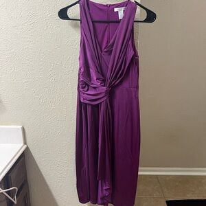 Satin purple midi